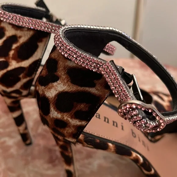 Gianni Bini Animal Print Heels with Sparkling Accents - Picture 5 of 10